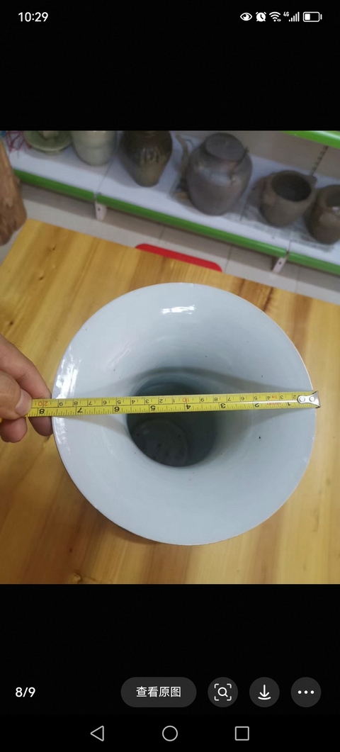 古玩陶瓷三娘教子圖花觚真品鑒賞圖