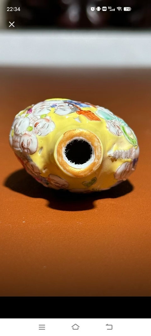 古玩陶瓷晚清民國 粉彩十八羅漢圖鼻煙壺真品鑒賞圖