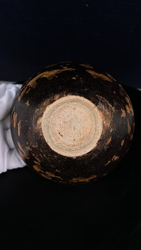 古玩陶瓷吉州窯玳瑁斑紋盞真品鑒賞圖