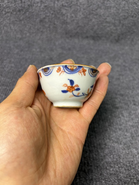 古玩陶瓷青花礬紅描金花卉紋杯拍賣，當前價格688元