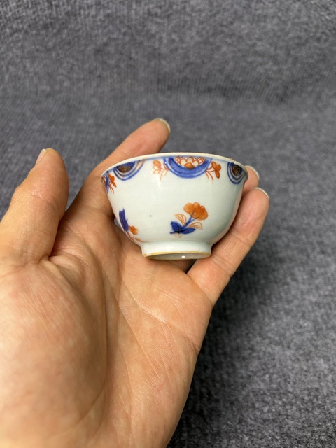 古玩陶瓷青花礬紅描金花卉紋杯拍賣，當前價格688元