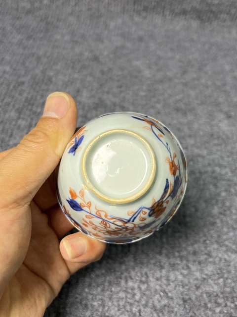 古玩陶瓷青花礬紅描金花卉紋杯拍賣，當前價格688元