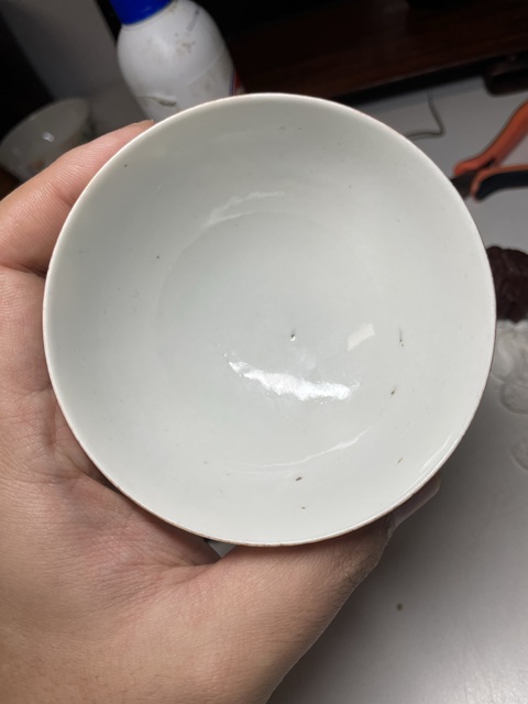 古玩陶瓷道咸粉彩人物故事紋雞心碗真品鑒賞圖