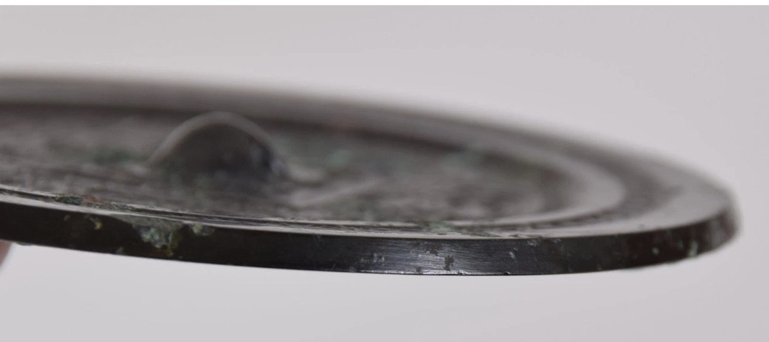 古玩銅器漢代黑漆古規矩鏡真品鑒賞圖