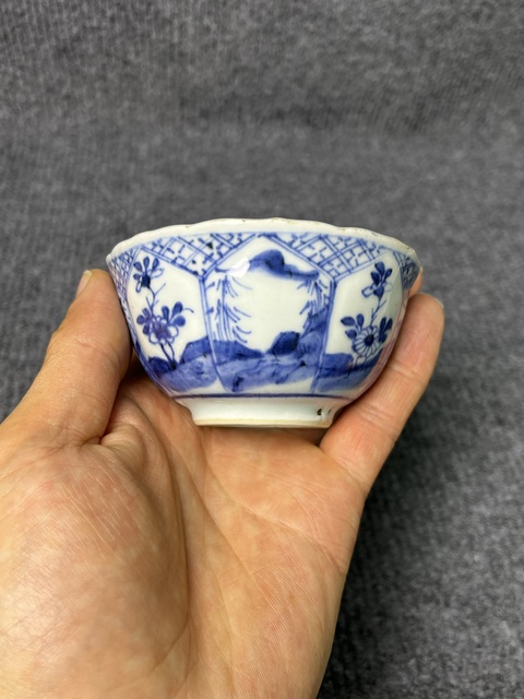 古玩陶瓷青花山水花卉紋杯拍賣(mài)，當(dāng)前價(jià)格1388元