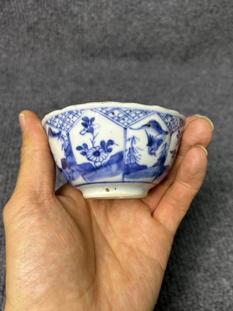 古玩陶瓷青花山水花卉紋杯拍賣(mài)，當(dāng)前價(jià)格1388元