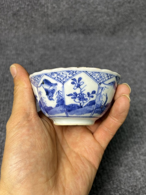 古玩陶瓷青花山水花卉紋杯拍賣(mài)，當(dāng)前價(jià)格1388元