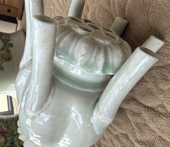 古玩陶瓷宋代·青白釉六管瓶 真品鑒賞圖