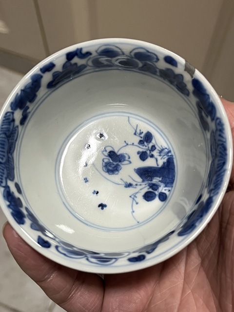 古玩陶瓷麒麟鳳紋青花杯真品鑒賞圖