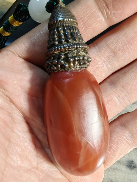 古玩玉器老南紅掛墜真品鑒賞圖