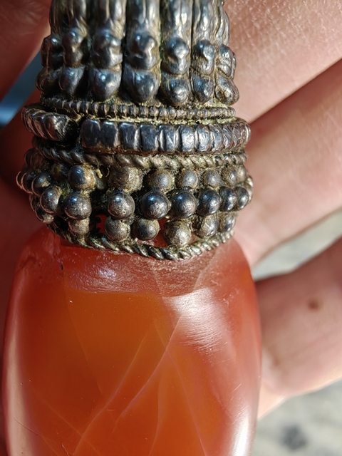 古玩玉器老南紅掛墜真品鑒賞圖