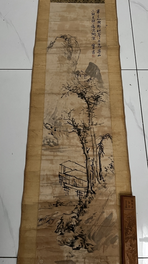 古玩字畫寒色秋聲真品鑒賞圖