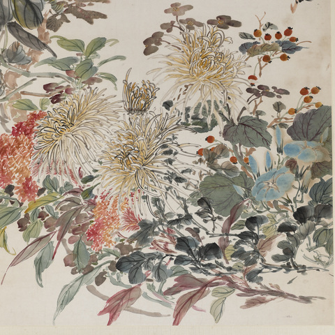 古玩字畫花卉圖真品鑒賞圖