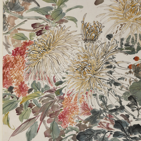 古玩字畫花卉圖真品鑒賞圖