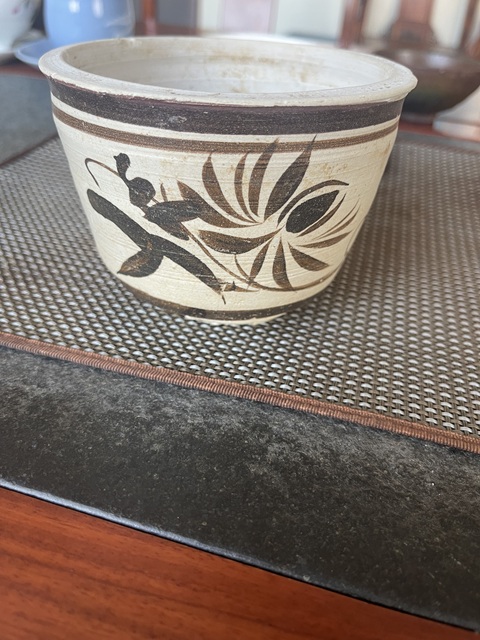 古玩陶瓷吉州窯褐彩花卉紋香爐真品鑒賞圖