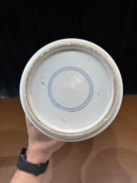 古玩陶瓷人物山水紋青花鳳尾尊真品鑒賞圖