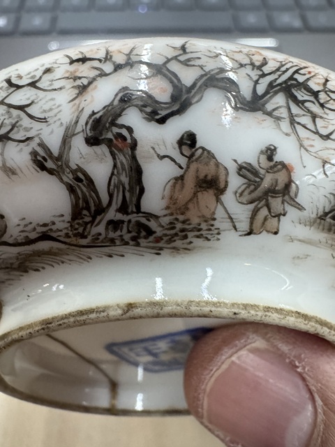 古玩陶瓷粉彩人物故事印盒拍賣，當前價格1600元