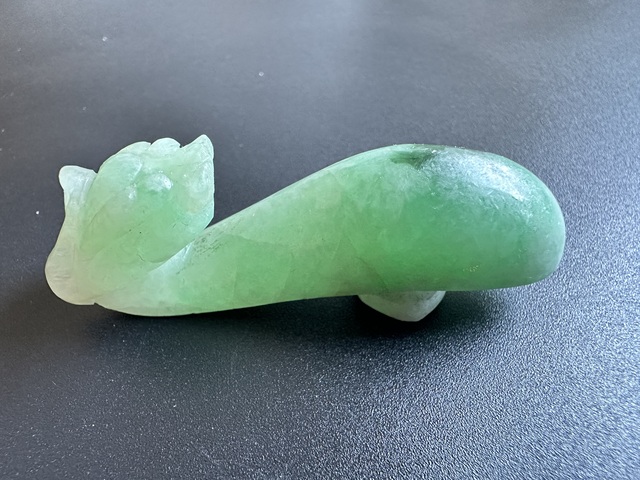 古玩玉器老翡翠龍勾真品鑒賞圖