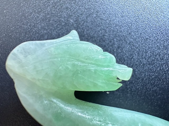 古玩玉器老翡翠龍勾真品鑒賞圖