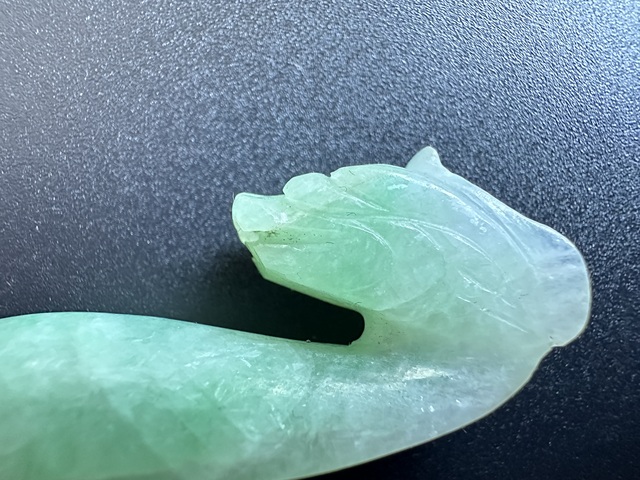 古玩玉器老翡翠龍勾真品鑒賞圖