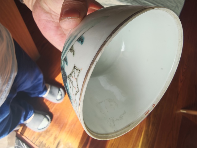 古玩陶瓷同治粉彩人物故事缸真品鑒賞圖