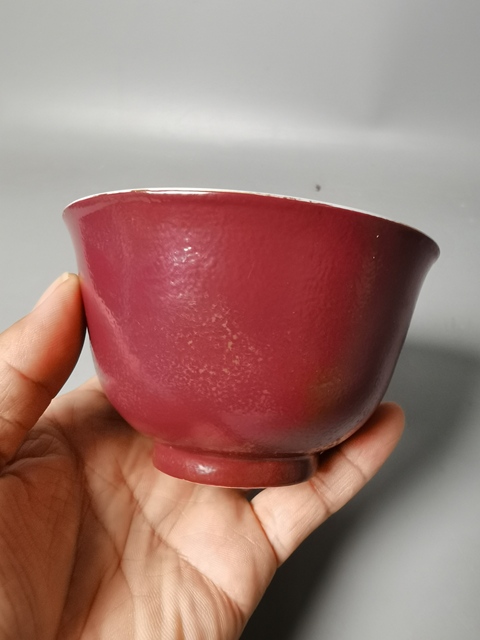 古玩陶瓷胭脂紅茶圓真品鑒賞圖