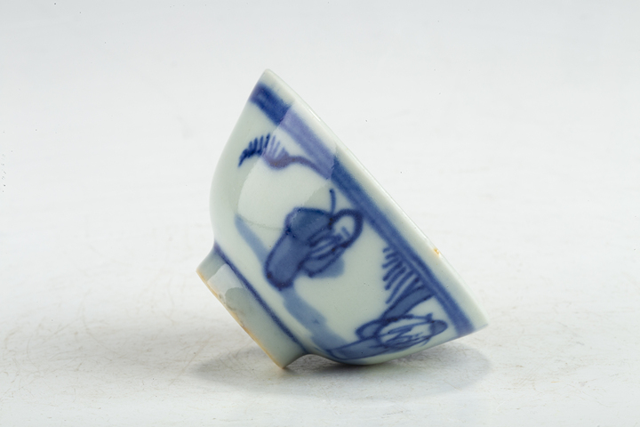 古玩陶瓷清晚·青花福祿壽三星人物紋杯真品鑒賞圖