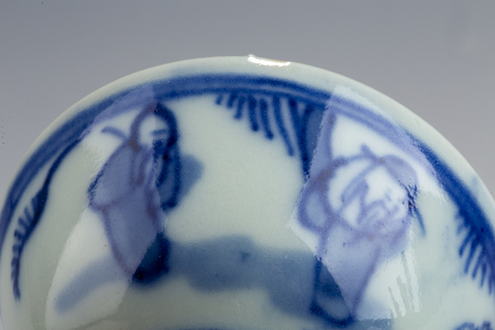 古玩陶瓷清晚·青花福祿壽三星人物紋杯真品鑒賞圖