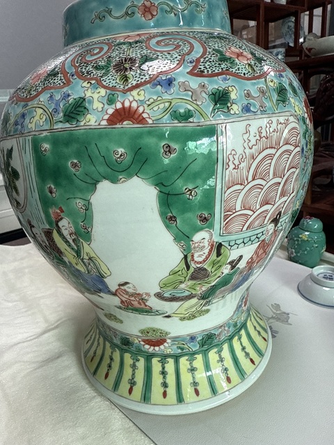 古玩陶瓷五彩將軍罐真品鑒賞圖