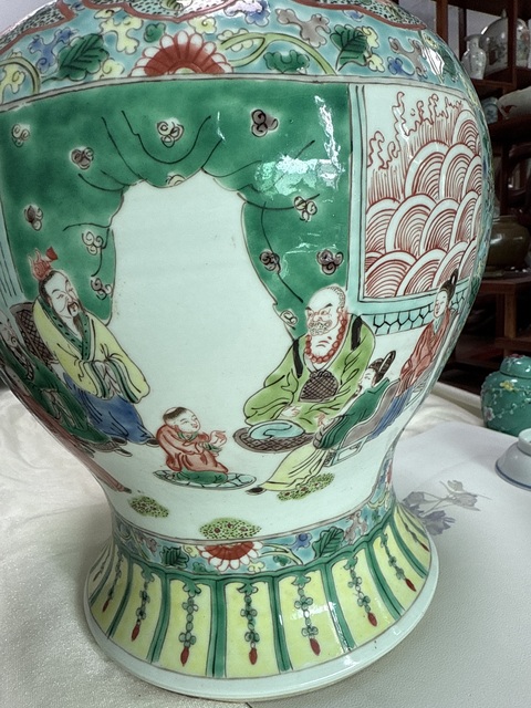 古玩陶瓷五彩將軍罐真品鑒賞圖