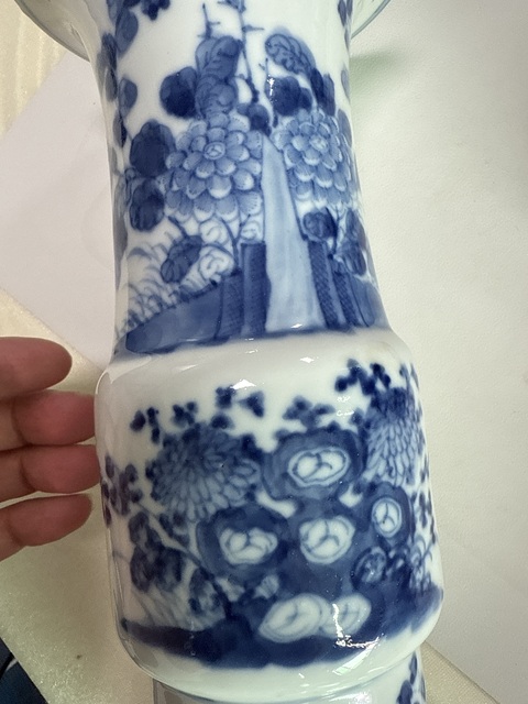 古玩陶瓷青花花觚真品鑒賞圖