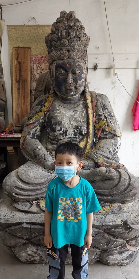 古玩雜項木雕菩薩真品鑒賞圖