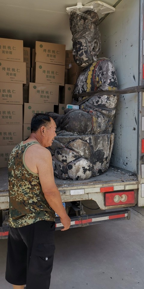 古玩雜項木雕菩薩真品鑒賞圖