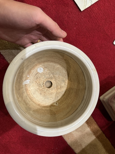 古玩陶瓷畢伯濤款花鳥紋花盆真品鑒賞圖