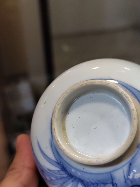 古玩陶瓷青花花卉紋茶圓（日本）真品鑒賞圖