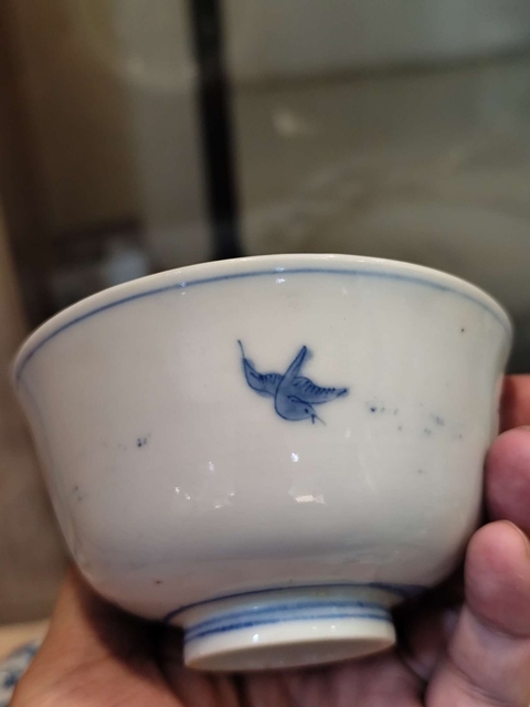 古玩陶瓷青花花卉紋茶圓（日本）真品鑒賞圖