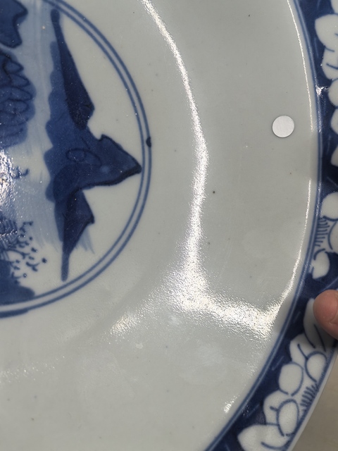 古玩陶瓷三星高照圖青花碗真品鑒賞圖