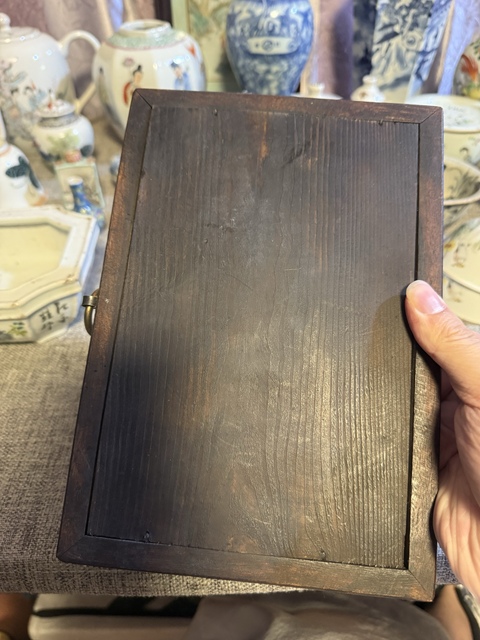 古玩陶瓷粉彩花鳥紋瓷板真品鑒賞圖