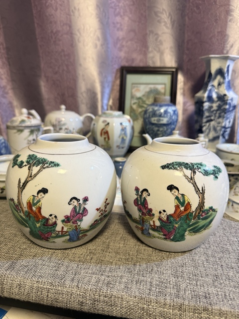 古玩陶瓷粉彩人物故事紋罐真品鑒賞圖