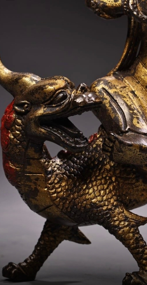 古玩銅器白財神像。真品鑒賞圖