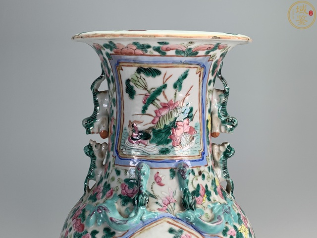 古玩陶瓷花鳥紋粉彩瓶真品鑒賞圖