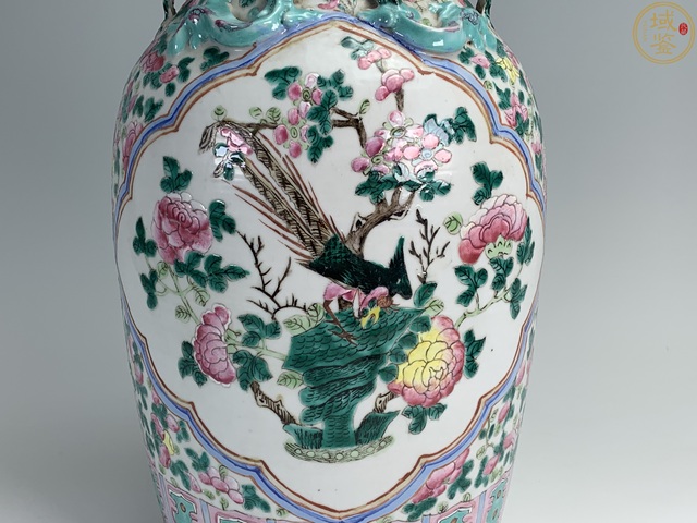 古玩陶瓷花鳥紋粉彩瓶真品鑒賞圖