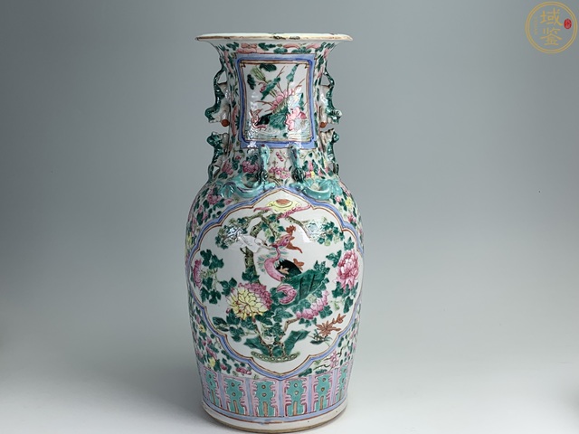 古玩陶瓷花鳥紋粉彩瓶真品鑒賞圖