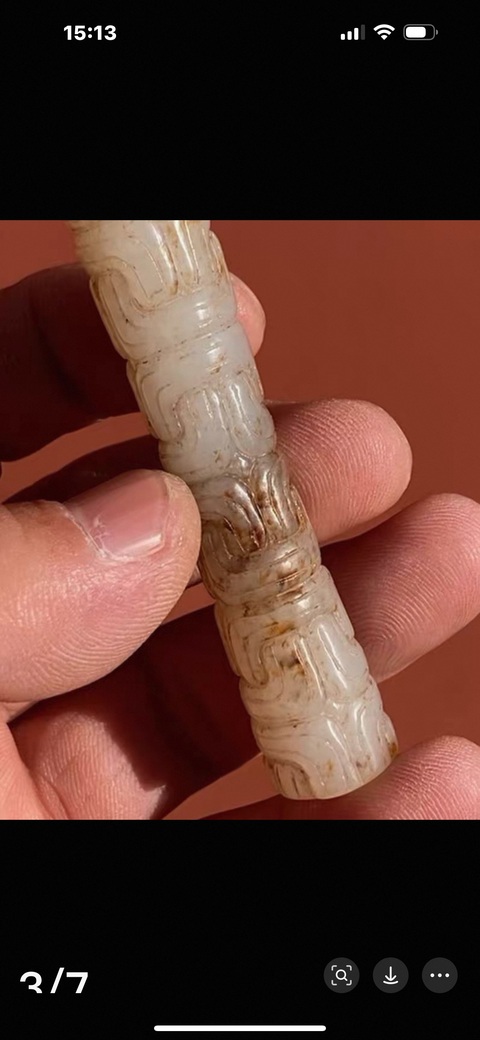 古玩玉器仿古做舊玉勒子真品鑒賞圖