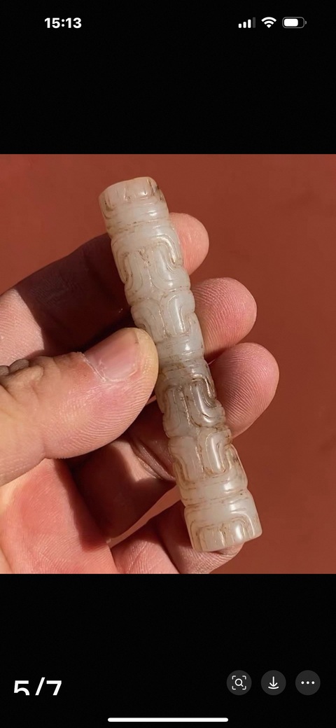 古玩玉器仿古做舊玉勒子真品鑒賞圖