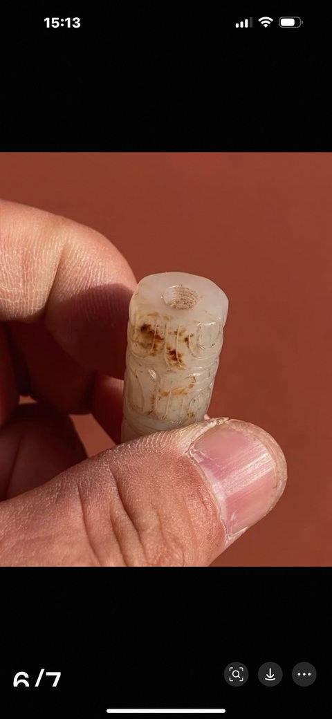 古玩玉器仿古做舊玉勒子真品鑒賞圖