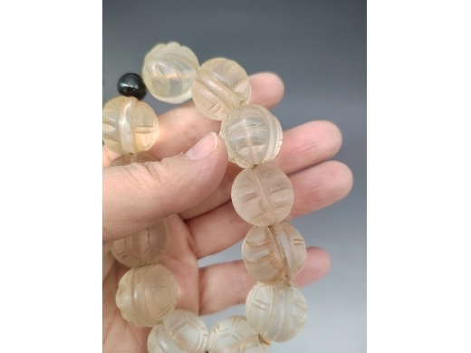 古玩玉器白水晶手串真品鑒賞圖