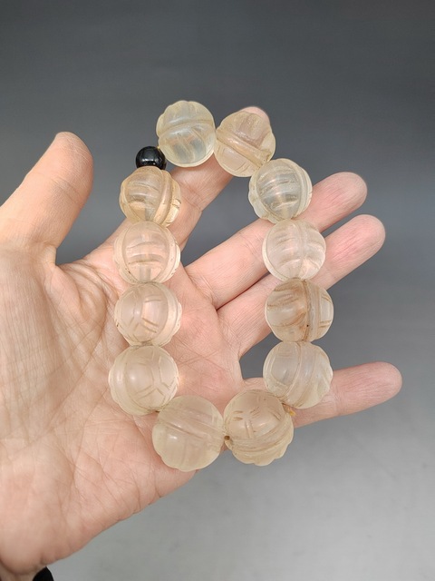 古玩玉器白水晶手串真品鑒賞圖