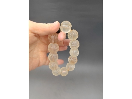 古玩玉器白水晶手串真品鑒賞圖