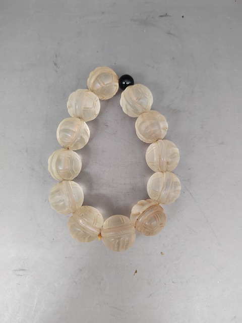 古玩玉器白水晶手串真品鑒賞圖